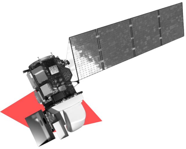 A piece of collage illustrating a satellite.